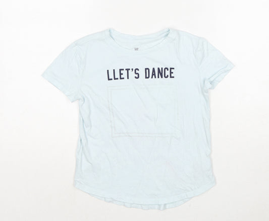 Gap Girls Blue Cotton Pullover T-Shirt Size S Round Neck Pullover - Llet's Dance