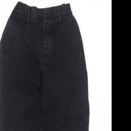 John Lewis Boys Black Cotton Chino Trousers Size 5 Years Regular Hook & Eye
