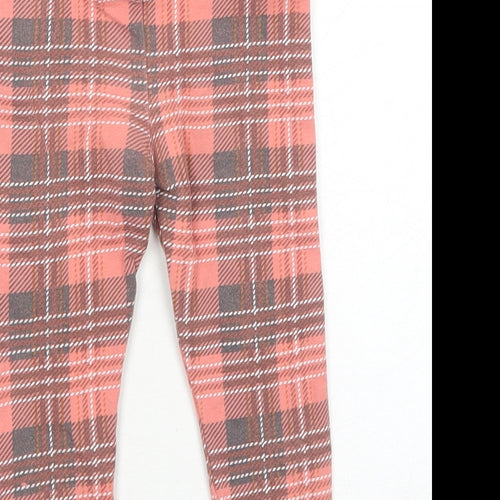 SoulCal&Co Girls Pink Plaid Cotton Jogger Trousers Size 2-3 Years Regular Pullover - Leggings