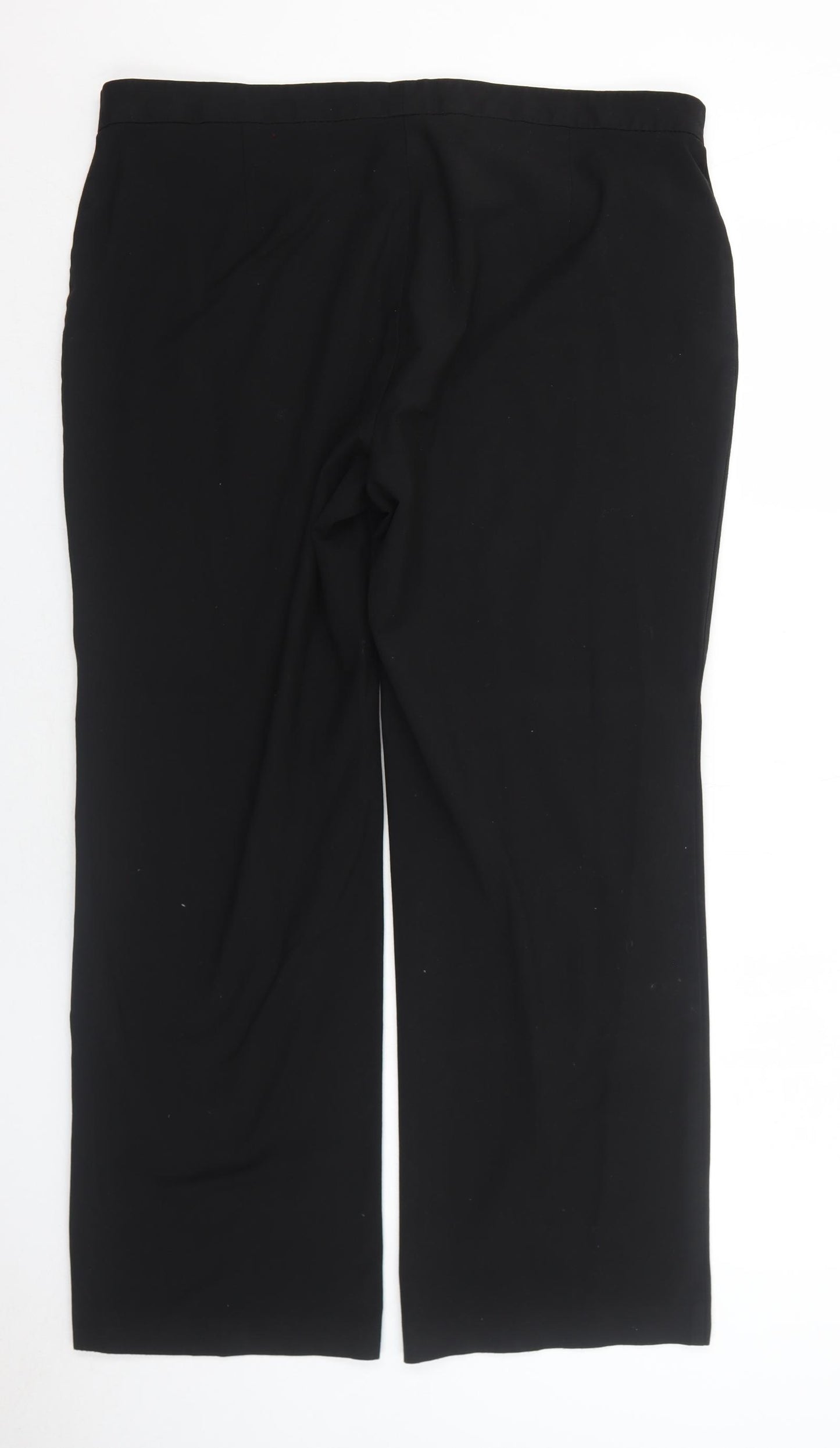 Marks and Spencer Womens Black Polyester Dress Pants Trousers Size 18 Regular Zip