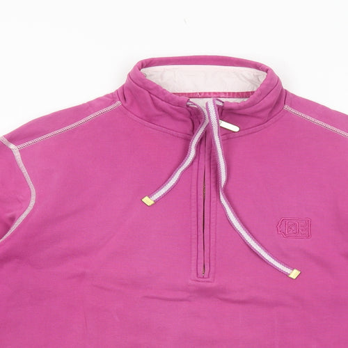 DEAL Womens Pink Cotton Pullover Sweatshirt Size L Zip