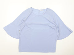 Damart Womens Blue Polyester Basic Blouse Size 20 Round Neck