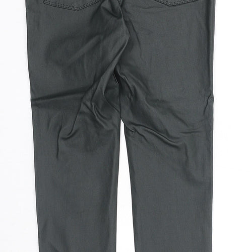 NEXT Womens Green Viscose Trousers Size 10 Regular Zip - Coated