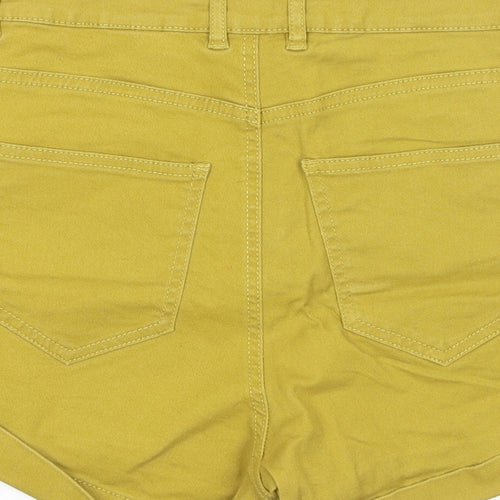H&M Womens Green Cotton Boyfriend Shorts Size 10 Regular Zip