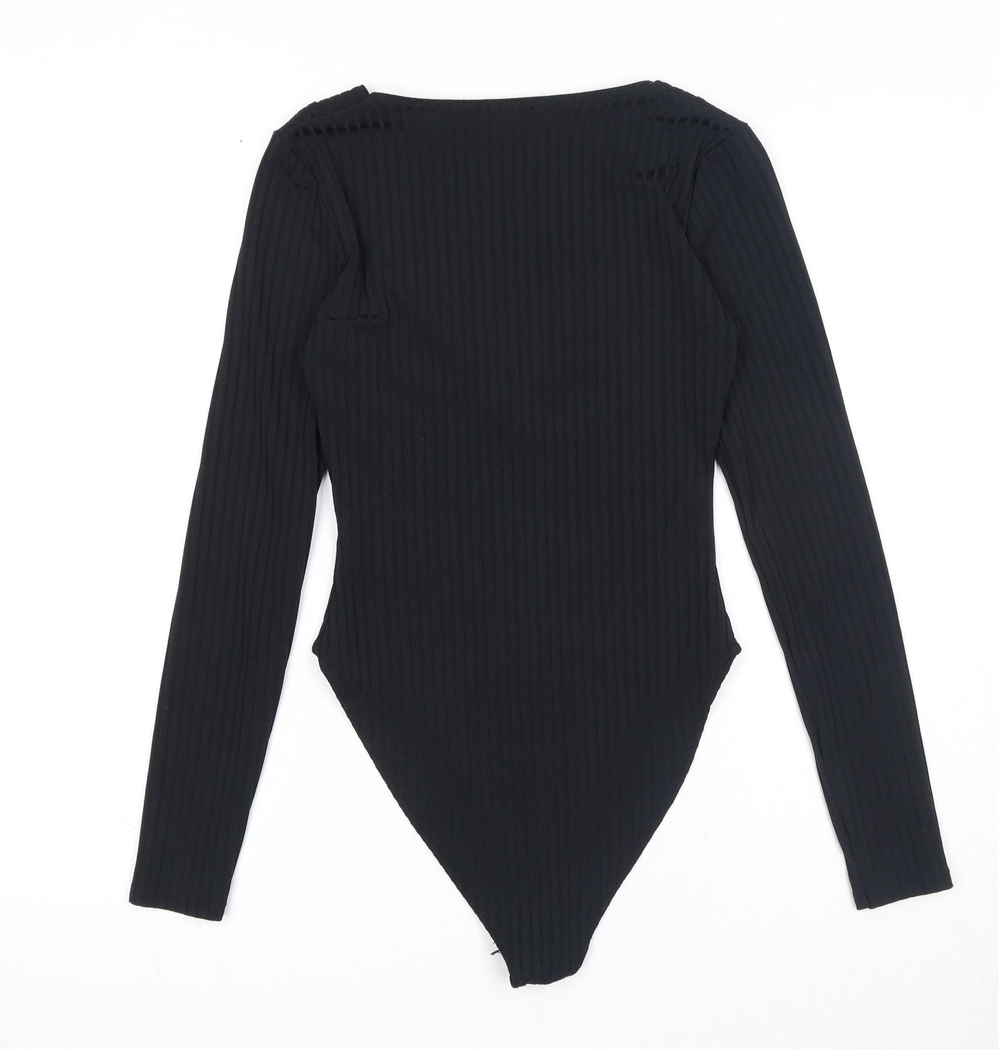 Nasty Gal Womens Black Polyester Bodysuit One-Piece Size 8 Snap