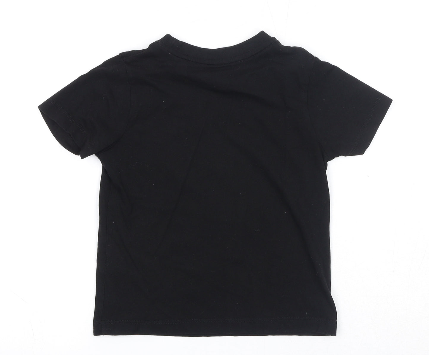 Hullabaloo Boys Black Cotton Basic T-Shirt Size 5-6 Years Round Neck Pullover - Total Legend