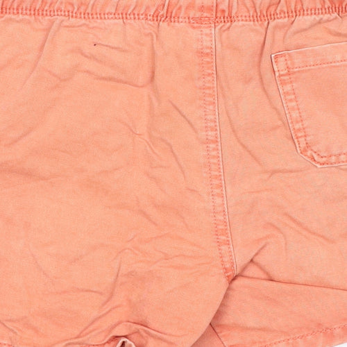 Marks and Spencer Boys Orange Cotton Chino Shorts Size 6-7 Years Regular Drawstring