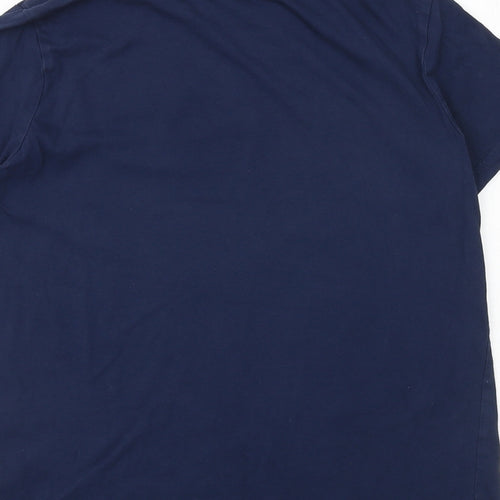 Marks and Spencer Girls Blue Cotton Basic T-Shirt Size 12-13 Years Crew Neck Pullover