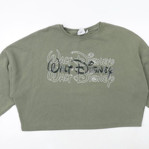 Disney Womens Green Cotton Pullover Sweatshirt Size XL Pullover - Walt Disney