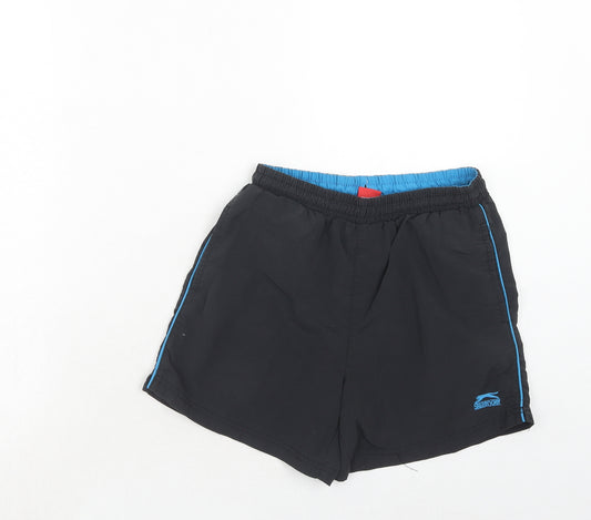 Slazenger Boys Black Nylon Sweat Shorts Size 9-10 Years Regular Drawstring
