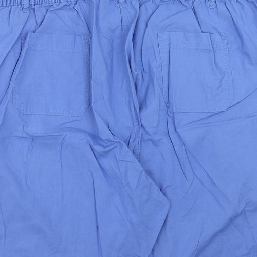 Anthology Womens Blue Cotton Basic Shorts Size 32 Regular Pull On