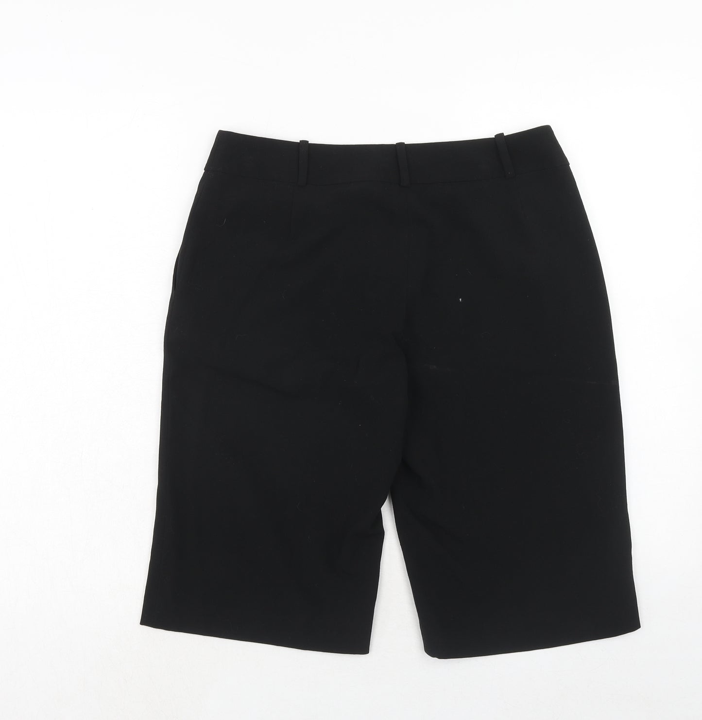 Lime Womens Black Polyester Compression Shorts Size 10 Regular Hook & Eye