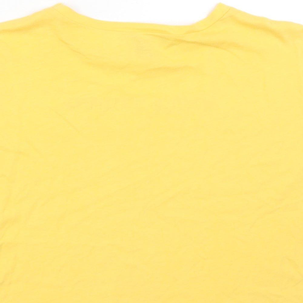 New Look Girls Yellow Cotton Pullover T-Shirt Size 12-13 Years Round Neck Pullover - Hello Sunshine