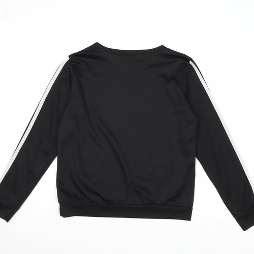 Boohoo Womens Black Polyester Pullover Sweatshirt Size 8 Pullover