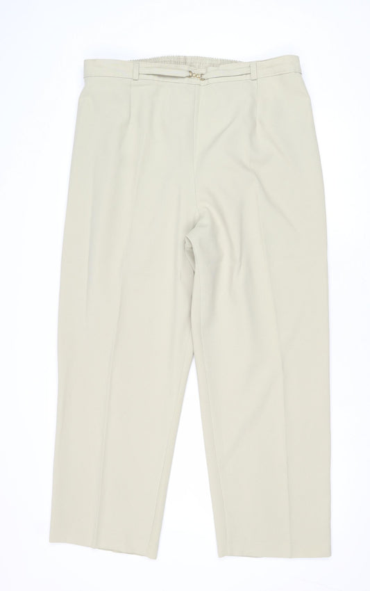 Slimma Womens Beige Polyester Trousers Size 20 Regular