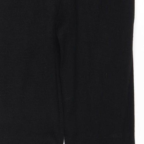 Boohoo Womens Black Acrylic Jogger Trousers Size XS Regular Tie