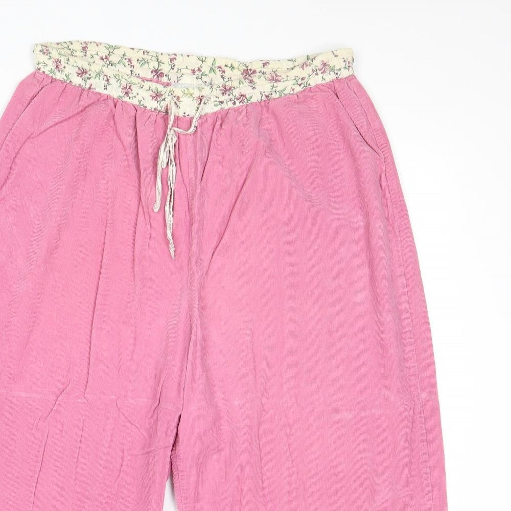 EAST Womens Pink Cotton Trousers Size L Regular Drawstring