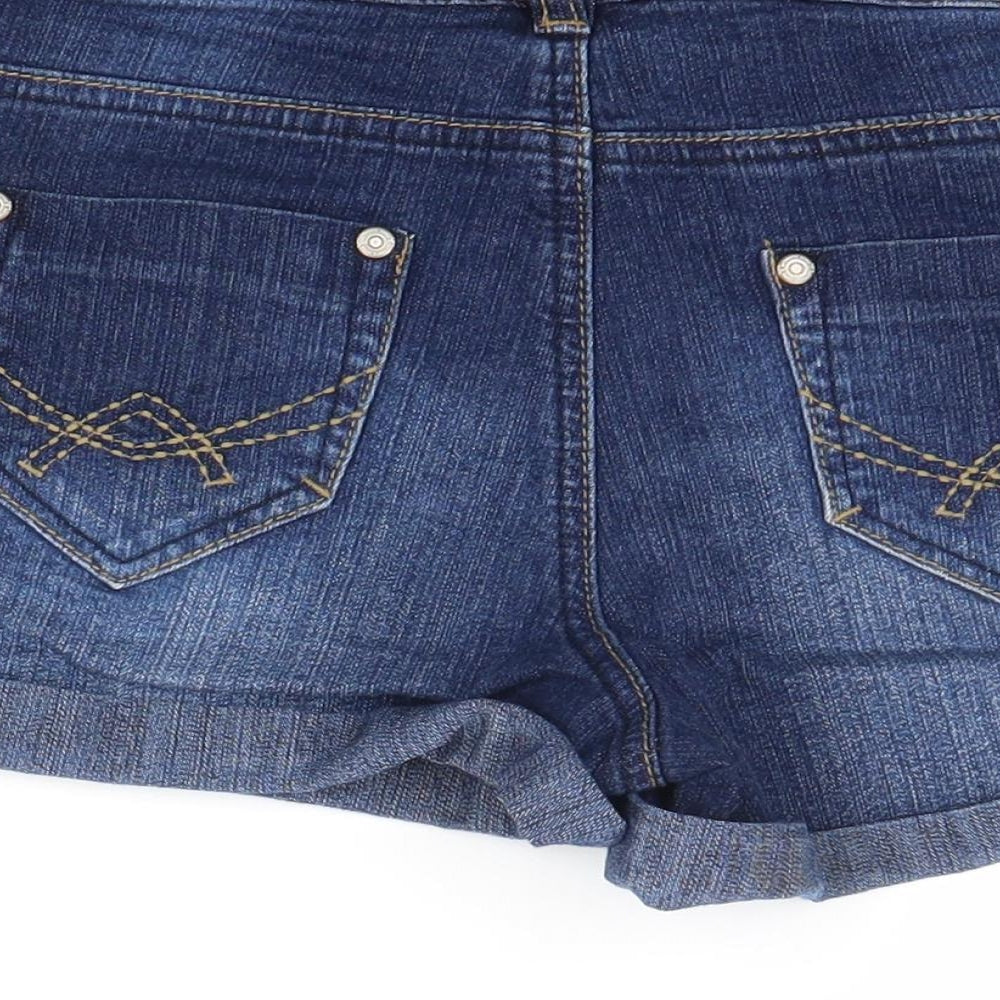 Denim 24/7 Womens Blue Cotton Boyfriend Shorts Size 8 Regular Zip