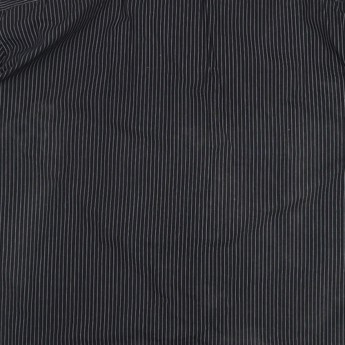 NEXT Mens Black Striped Cotton Button-Up Size 2XL Collared Button