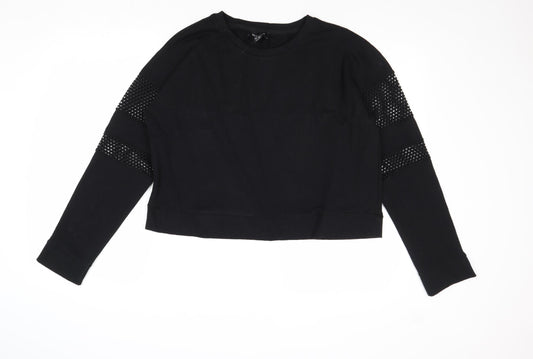 New Look Womens Black Polyester Pullover Sweatshirt Size 14 Pullover
