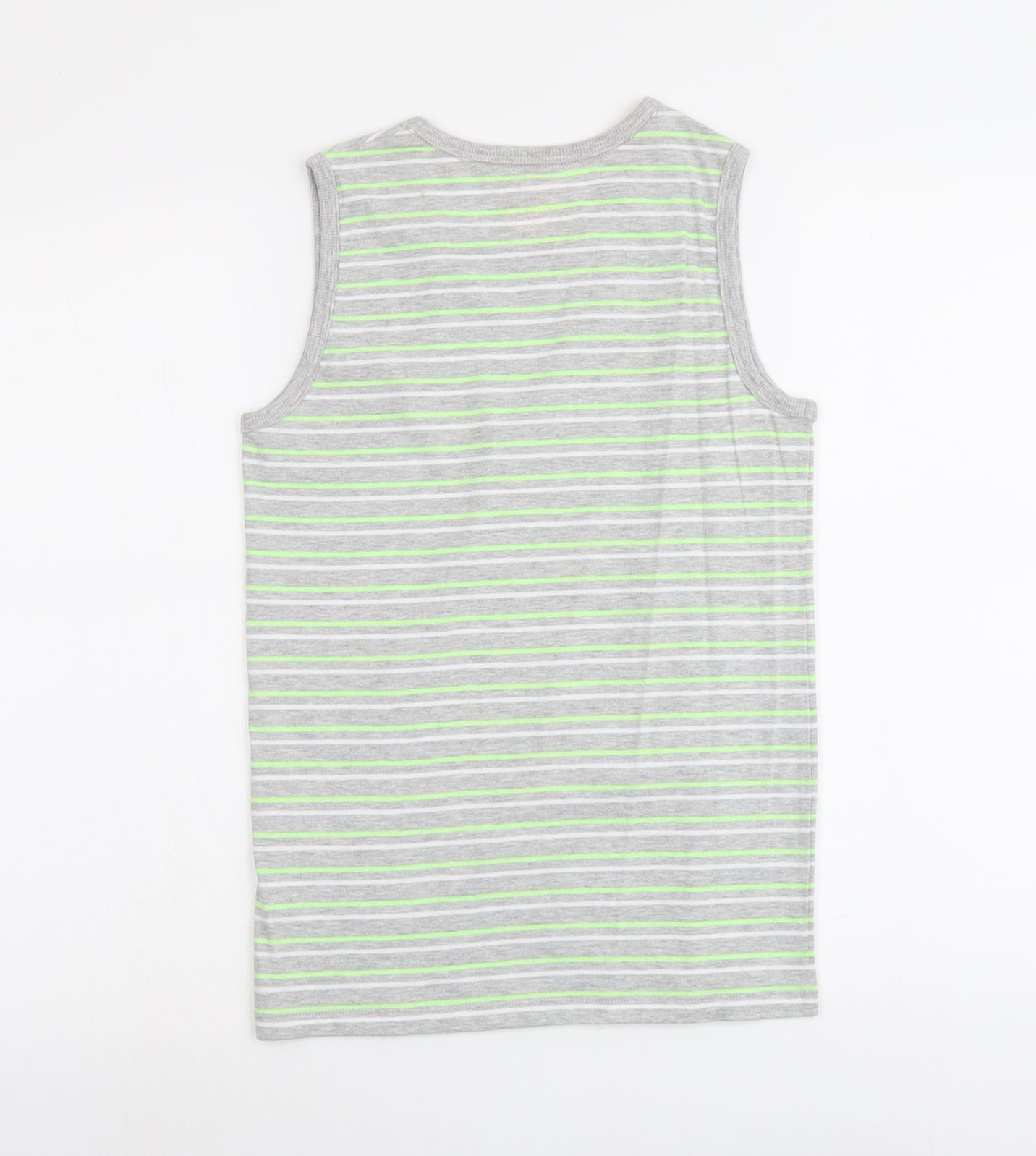 Urbn-Dept Boys Grey Striped Cotton Pullover Tank Size 12 Years Round Neck Pullover