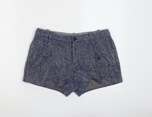 Gap Womens Blue Geometric Polyester Basic Shorts Size 6 L3 in Regular Button