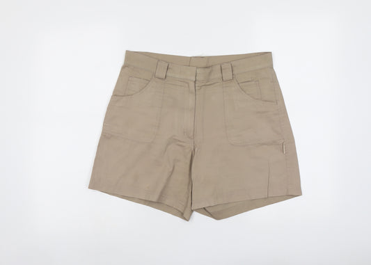 Trespass Womens Beige Polyester Basic Shorts Size M L5 in Regular Button