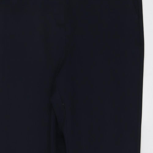 Marks and Spencer Womens Blue Viscose Trousers Size 14 L26 in Regular Button