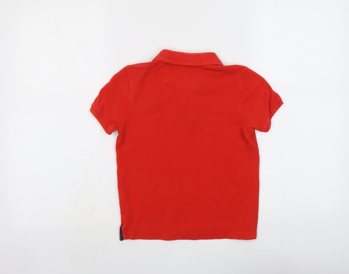 Bossini Boys Red Cotton Pullover Polo Size 6 Years Collared Button