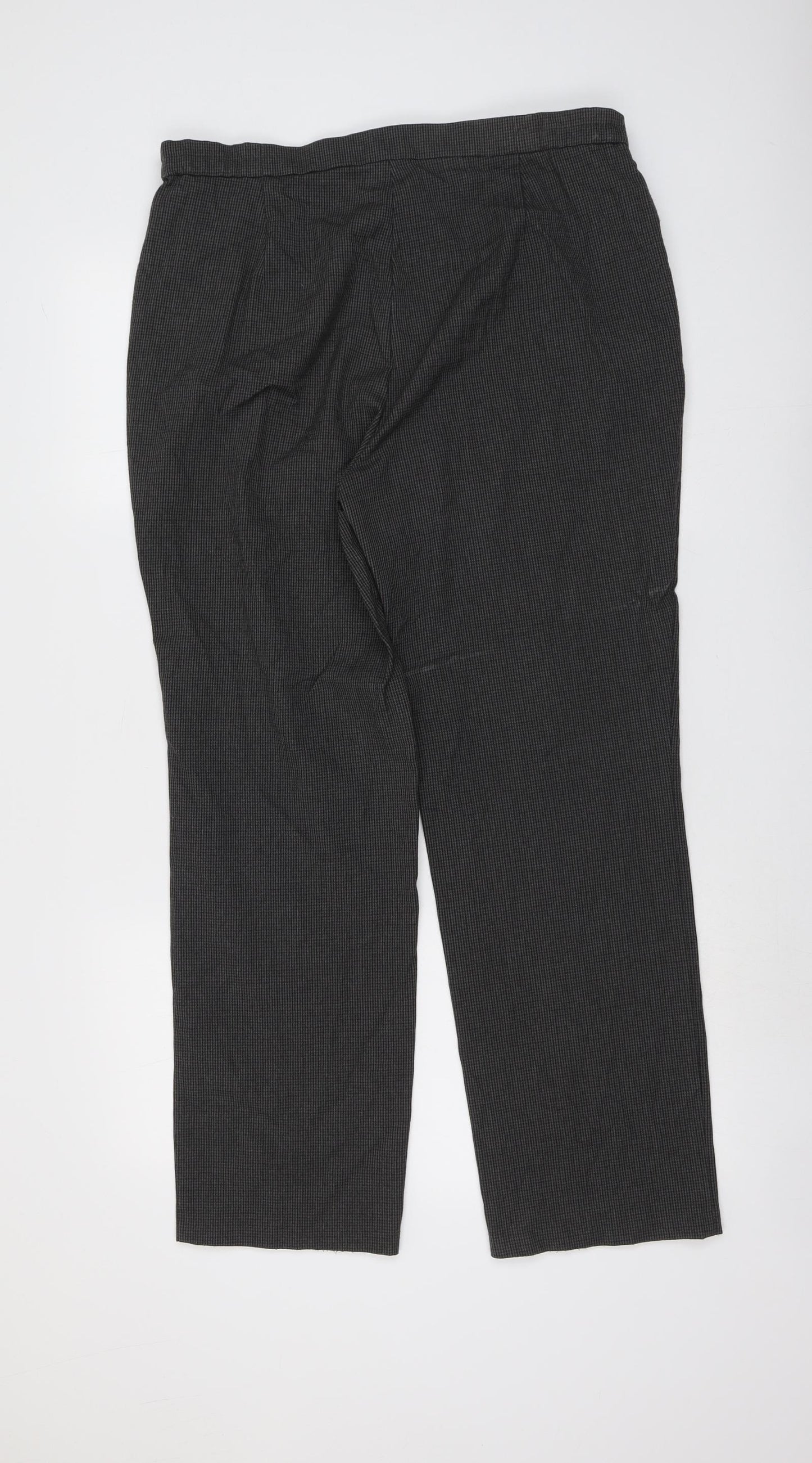 Marks and Spencer Womens Grey Polyester Trousers Size 14 L29 in Regular Button