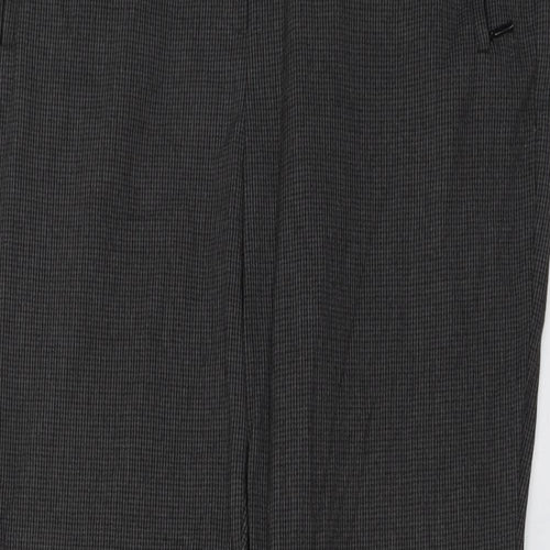 Marks and Spencer Womens Grey Polyester Trousers Size 14 L29 in Regular Button