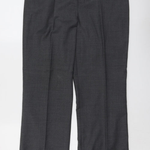 Viyella Womens Grey Polyester Trousers Size 10 L30 in Regular Button