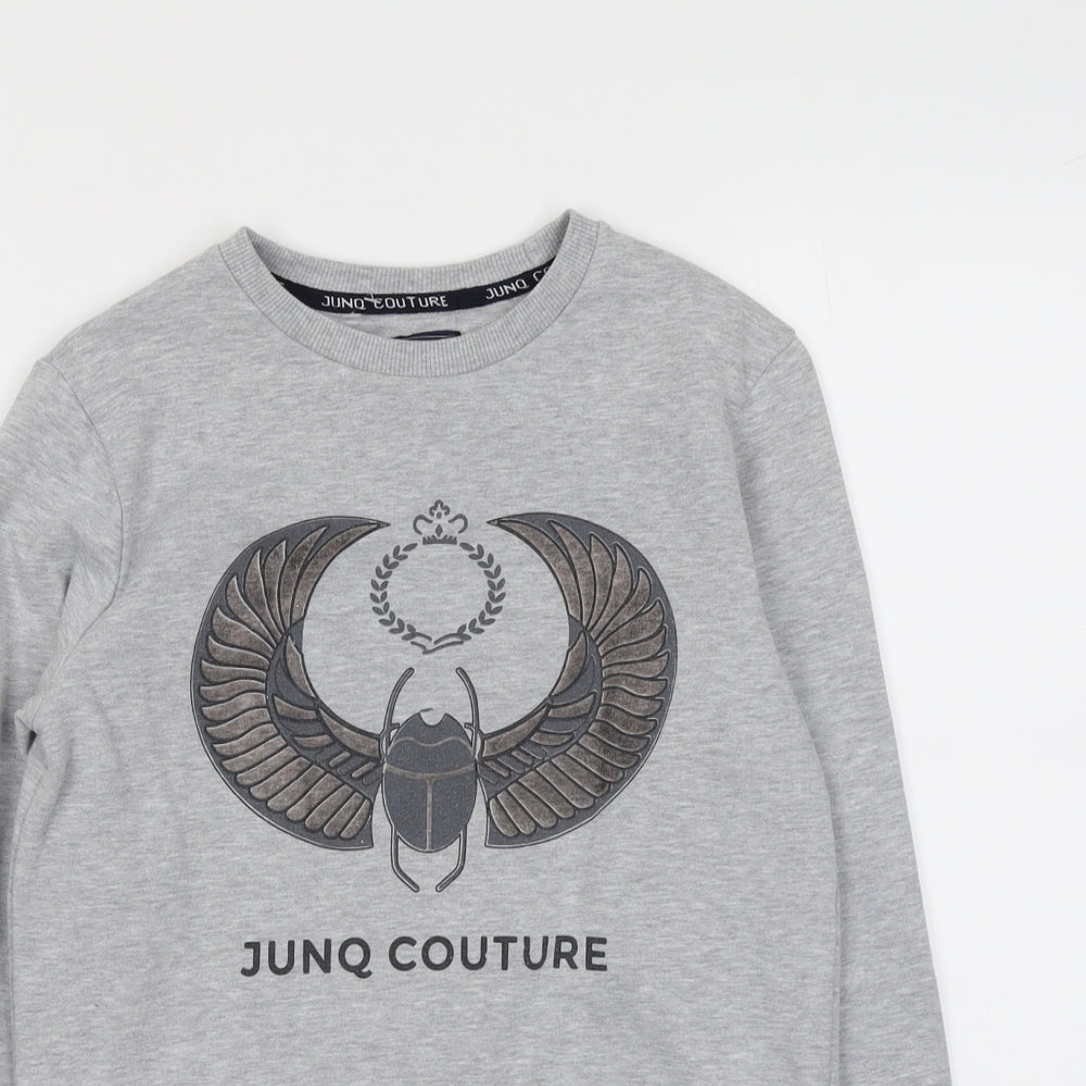 Junq Couture Womens Grey Cotton Pullover Sweatshirt Size S Pullover