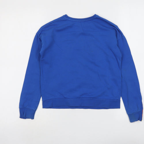 M&Co Girls Blue Cotton Pullover Sweatshirt Size 9-10 Years Pullover - Forever