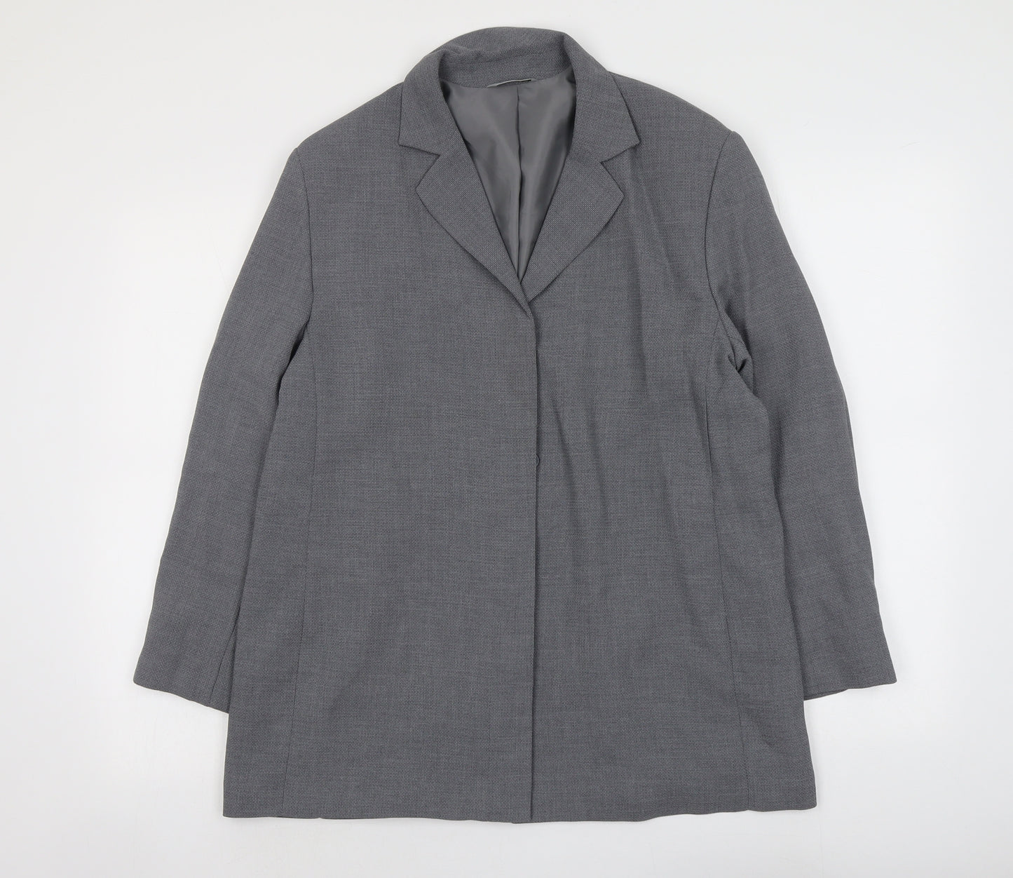 Marks and Spencer Womens Grey Polyester Jacket Blazer Size 16