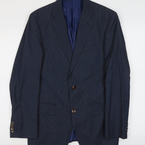 Marks and Spencer Mens Blue Wool Jacket Suit Jacket Size M Regular