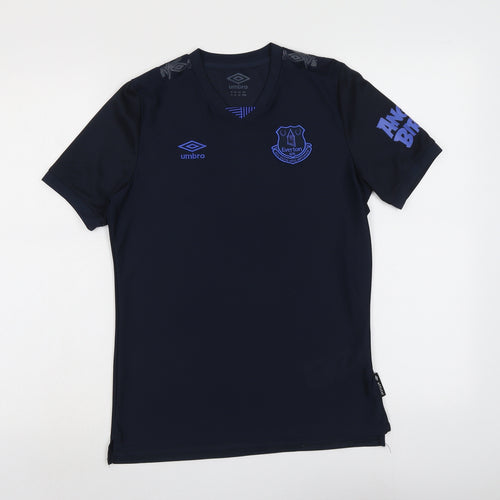 Umbro Boys Blue Polyester Pullover T-Shirt Size 13-14 Years V-Neck Pullover - Everton FC