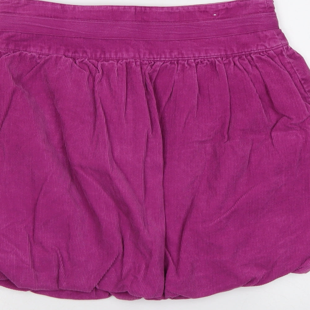 Vertbaudet Girls Purple Cotton Mini Skirt Size 14 Years Regular Zip