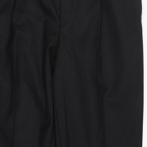 Assured Mens Black Polyester Dress Pants Trousers Size 34 in Regular Zip
