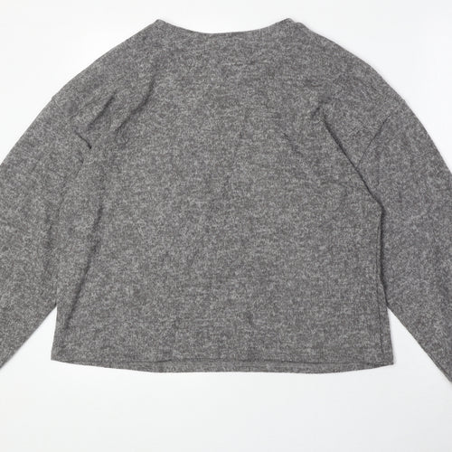 New Look Womens Grey Polyester Pullover Sweatshirt Size M Pullover