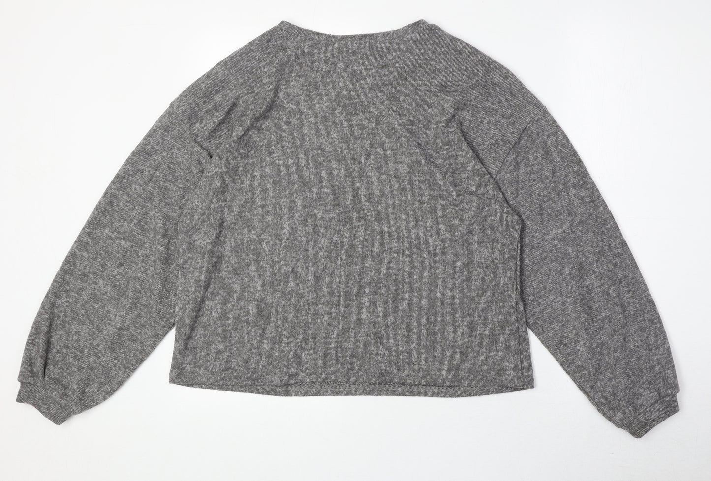New Look Womens Grey Polyester Pullover Sweatshirt Size M Pullover
