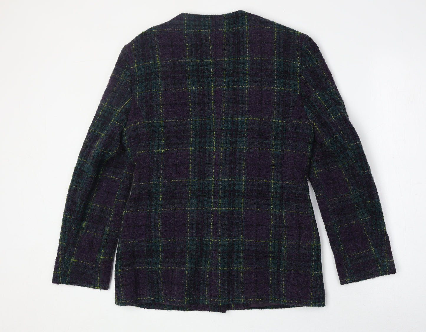 OPUS Womens Multicoloured Plaid Wool Jacket Blazer Size 10