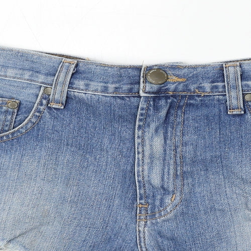 Silence + Noise Womens Blue Cotton Hot Pants Shorts Size 29 in Regular Zip