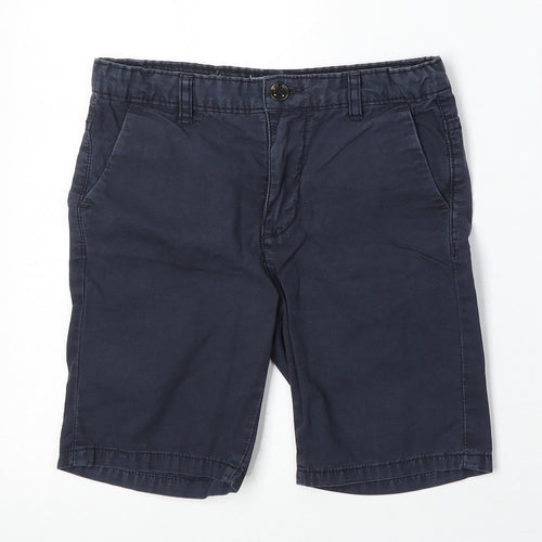 Minoti Boys Blue Cotton Chino Shorts Size 6-7 Years Regular Zip