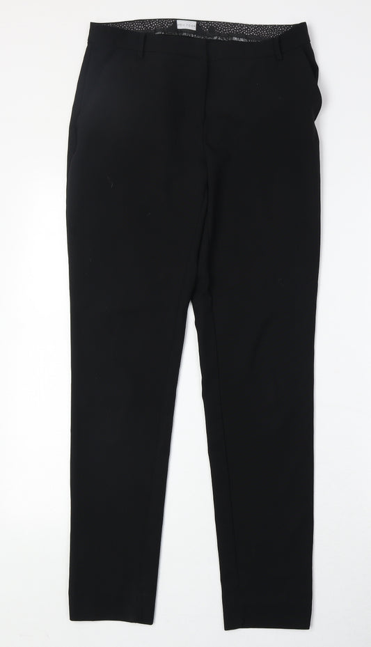 New Look Womens Black Polyester Trousers Size 8 Regular Zip
