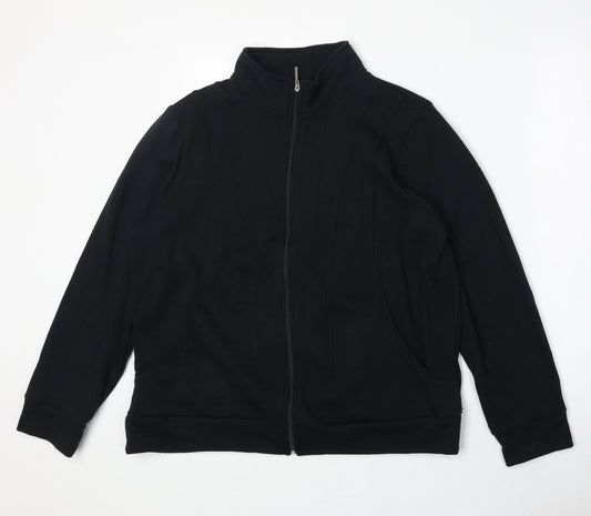 Bonmarché Womens Black Polyester Full Zip Sweatshirt Size M Zip