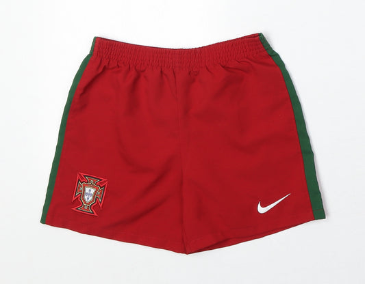 Nike Boys Red Polyester Sweat Shorts Size 5-6 Years Regular - Portugal National Team