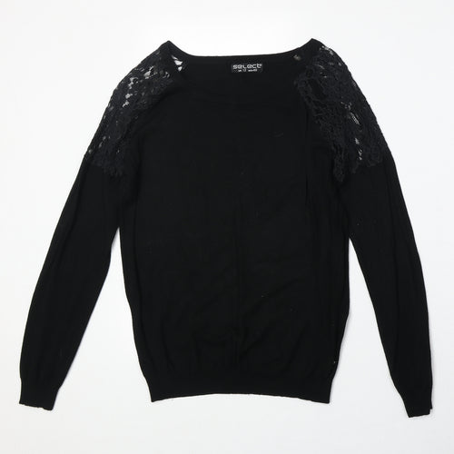 Select Womens Black Viscose Pullover Sweatshirt Size 12 Pullover