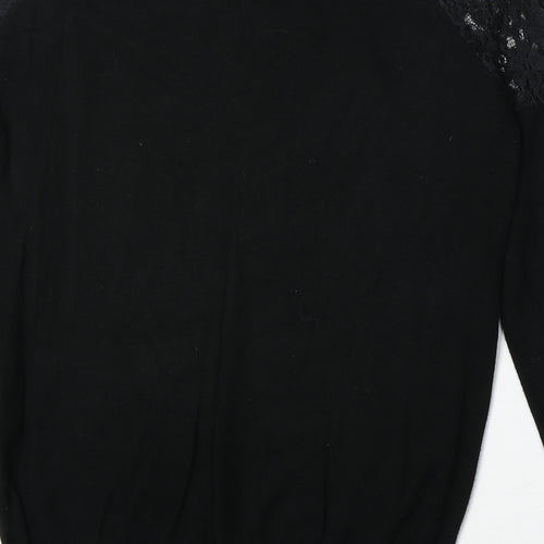 Select Womens Black Viscose Pullover Sweatshirt Size 12 Pullover