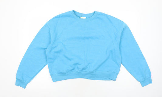Pull&Bear Womens Blue Cotton Pullover Sweatshirt Size M Pullover